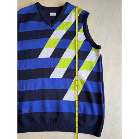 Adidas Men’s Performance Golf Graphic Sweater Vest Blue Green Size Large‎ - Picture 10 of 15